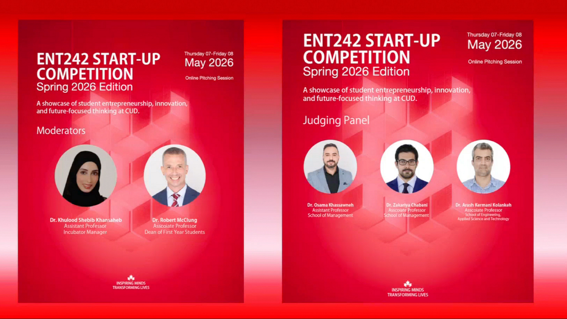 CUD Students Pitch Future-Focused Start-Up Concepts at the ENT242 Competition